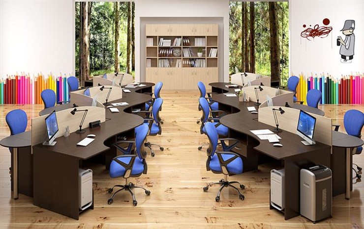 Офисный комплект мебели SIMPLE с эргономичными столами и тумбами в Туле - изображение 4